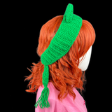 Emerald Green Froggy Tie Headband - Custom Colour Kawaii Crocheted Frog Eyes Hair Band by VelvetVolcano