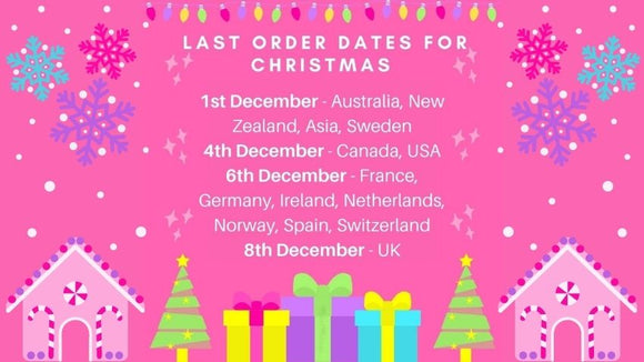 Updated Last Order Dates For Christmas