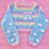 Cropped Ultra Pastel Rainbow Cloud Jumper / Sweater