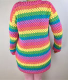 Pastel Rainbow Striped Crochet Cardigan  by VelvetVolcano