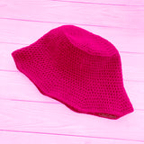 Cerise (Hot Pink) Crochet Bucket Hat by VelvetVolcano