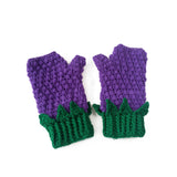 Vegan 100% Acrylic Crochet Blackberry Fingerless Gloves - Fruit Themed Kawaii Texting Mittens by VelvetVolcano