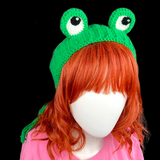 Emerald Green Froggy Tie Headband - Custom Colour Kawaii Crocheted Frog Hair Band by VelvetVolcano