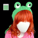 Pastel Spearmint Green Froggy Tie Headband - Custom Colour Kawaii Crocheted Frog Eyes Hair Band by VelvetVolcano