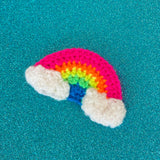Neon Rainbow Cloud Hair Clip - Crocheted Colourful Decora Hair Accessory by VelvetVolcano