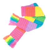Kawaii Fairy Kei Pastel Rainbow Striped Crochet Scarf by VelvetVolcano