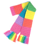 Kawaii Fairy Kei Pastel Rainbow Striped Crochet Scarf by VelvetVolcano