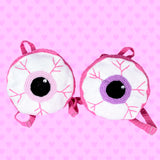 VelvetVolcano Pastel Eye See You Backpacks with Baby Pink and Lilac Irises