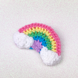 Pastel Rainbow Cloud Hair Clip - Kawaii Crocheted Fairy Kei Hair Accessory by VelvetVolcano