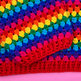 Bright Rainbow Striped Jumper - Baby, Childrens and Womens Raglan Granny Stripe Crochet Sweater by VelvetVolcano