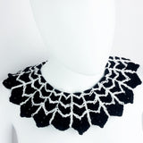 Black and white crocheted cobweb collar by VelvetVolcano