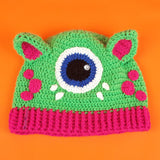 Cyclops Kitty Beanie - Crochet Custom Colour Monster Cat Ear Hat by VelvetVolcano