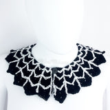 Black and White crocheted Spider Web collar - Gothic Neckpiece by VelvetVolcano