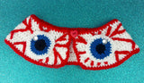 Peter Pan Style Detachable Crochet Collar with Eyeball and Bloodshot Pattern. Eye See You Collar by VelvetVolcano