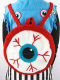 Crochet Eyeball Backpack with Turquoise Iris by VelvetVolcano