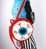 Crochet Eyeball Backpack with Turquoise Iris by VelvetVolcano