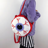 Crochet Eyeball Backpack with Lavender Iris by VelvetVolcano