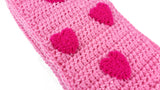 Bubblegum Pink & Hot Pink Heart Pattern Crochet Scarf with Tassels by VelvetVolcano