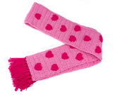 Bubblegum Pink & Hot Pink Heart Pattern Crochet Scarf with Tassels by VelvetVolcano