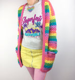 Pastel Rainbow Striped Crochet Cardigan by VelvetVolcano 