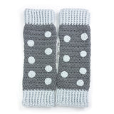 Light Grey and Dark Grey Polka Dot Crochet Leg Warmers by VelvetVolcano