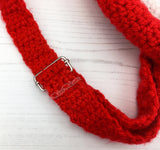 Red crochet strap with metal slider