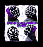 Custom Colour Slouchy Spider Web / Cobweb Crochet Beanie by VelvetVolcano