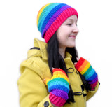 Rainbow Striped Beanie by VelvetVolcano